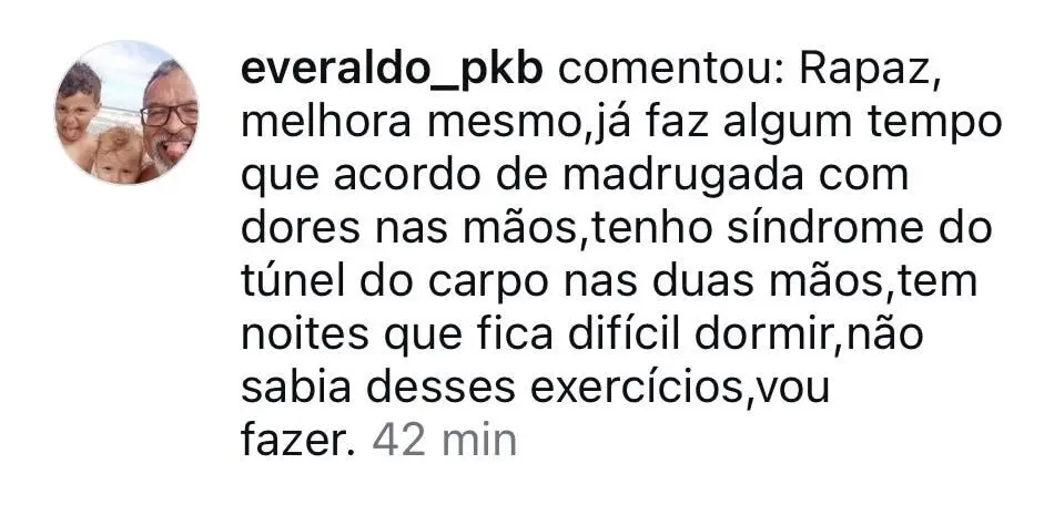 Melhorou dores nas mãos